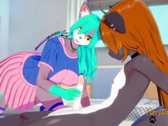Furry Yiff Hentai - Grey Fox x Dog Sex in a bedroom - 3D Furry Hentai Thumb